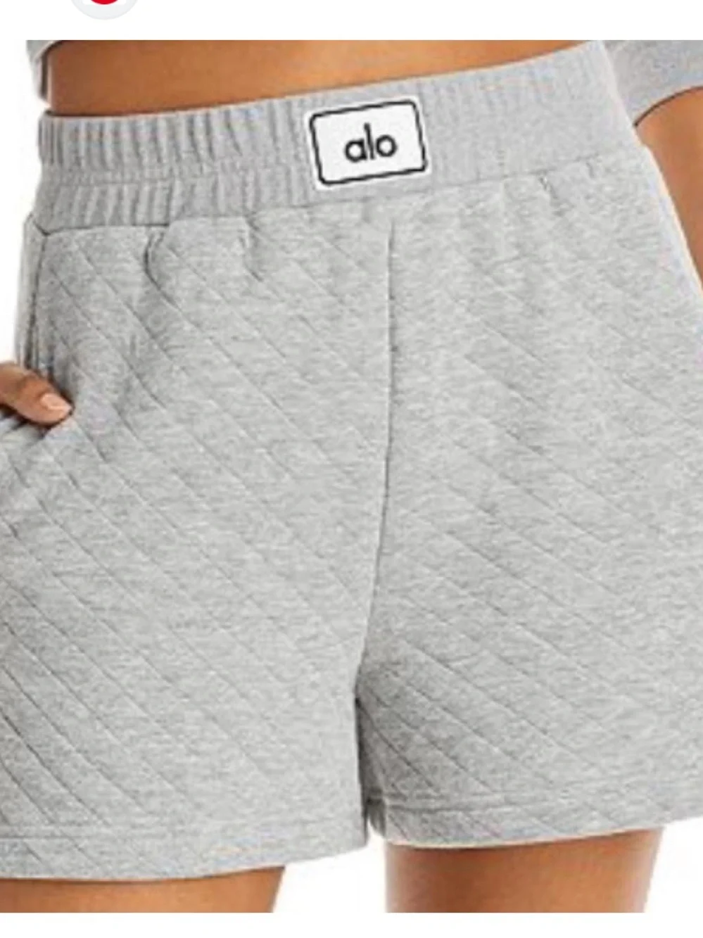 Alo Yoga Heather Gray Quilted Arena Boxing Athletic Lounge Shorts Size XS